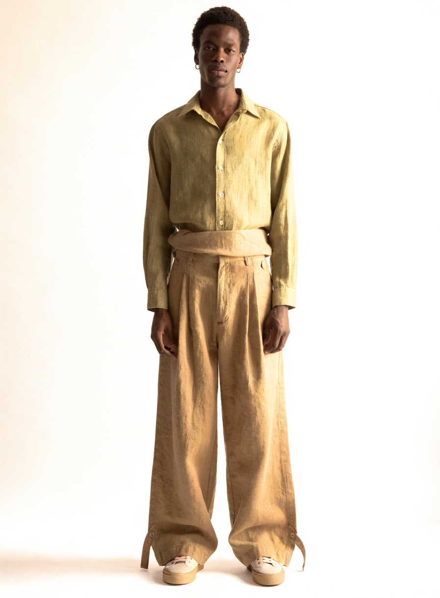 Junia Foldover Barrel Trouser front view on a clean studio background