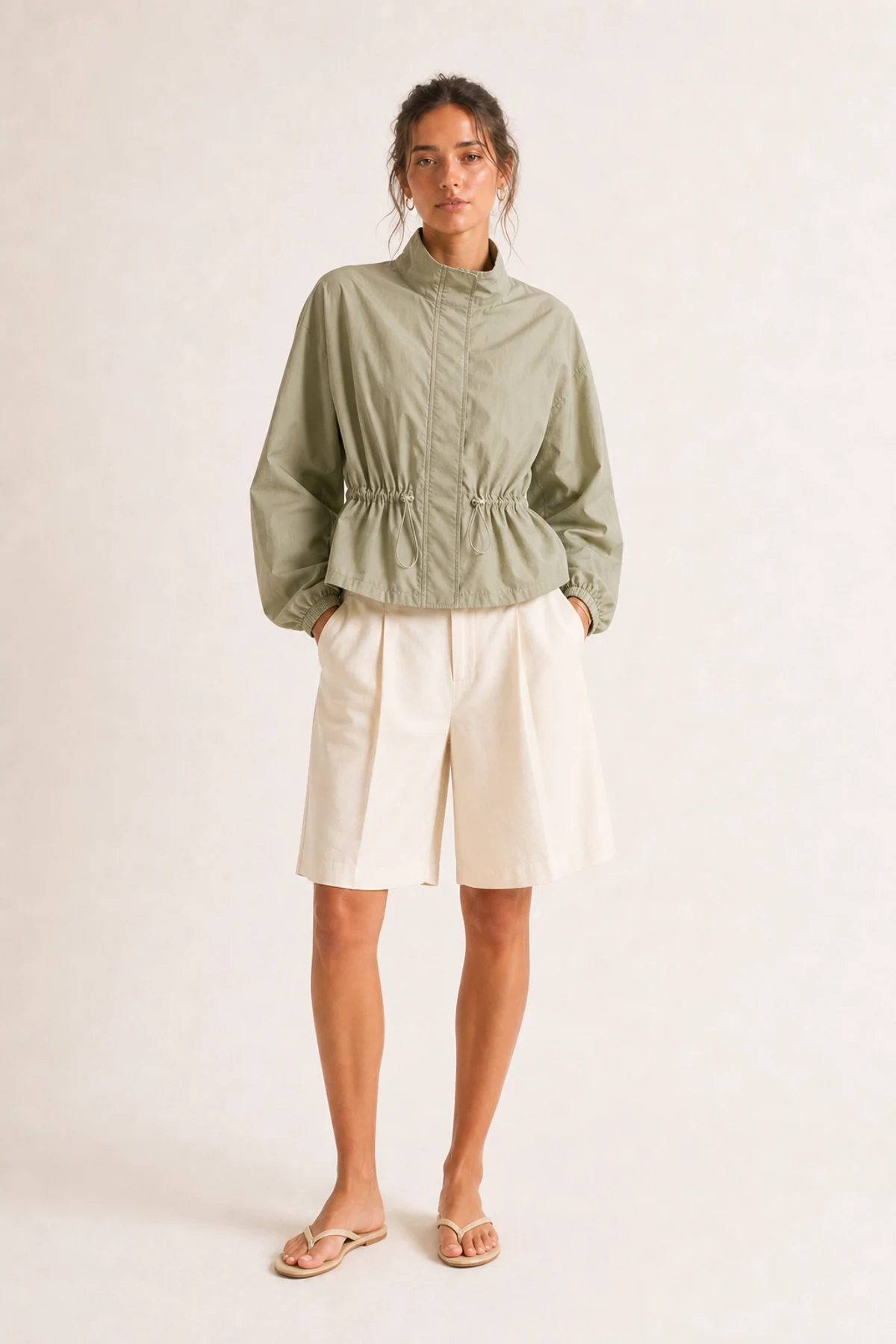 Romy Technical Cinch Jacket front view on a clean studio background