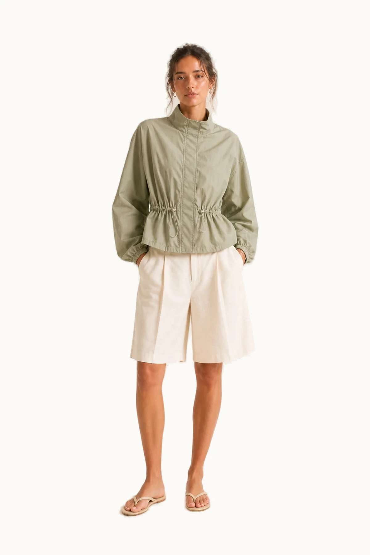 Romy Technical Cinch Jacket front view on a clean studio background