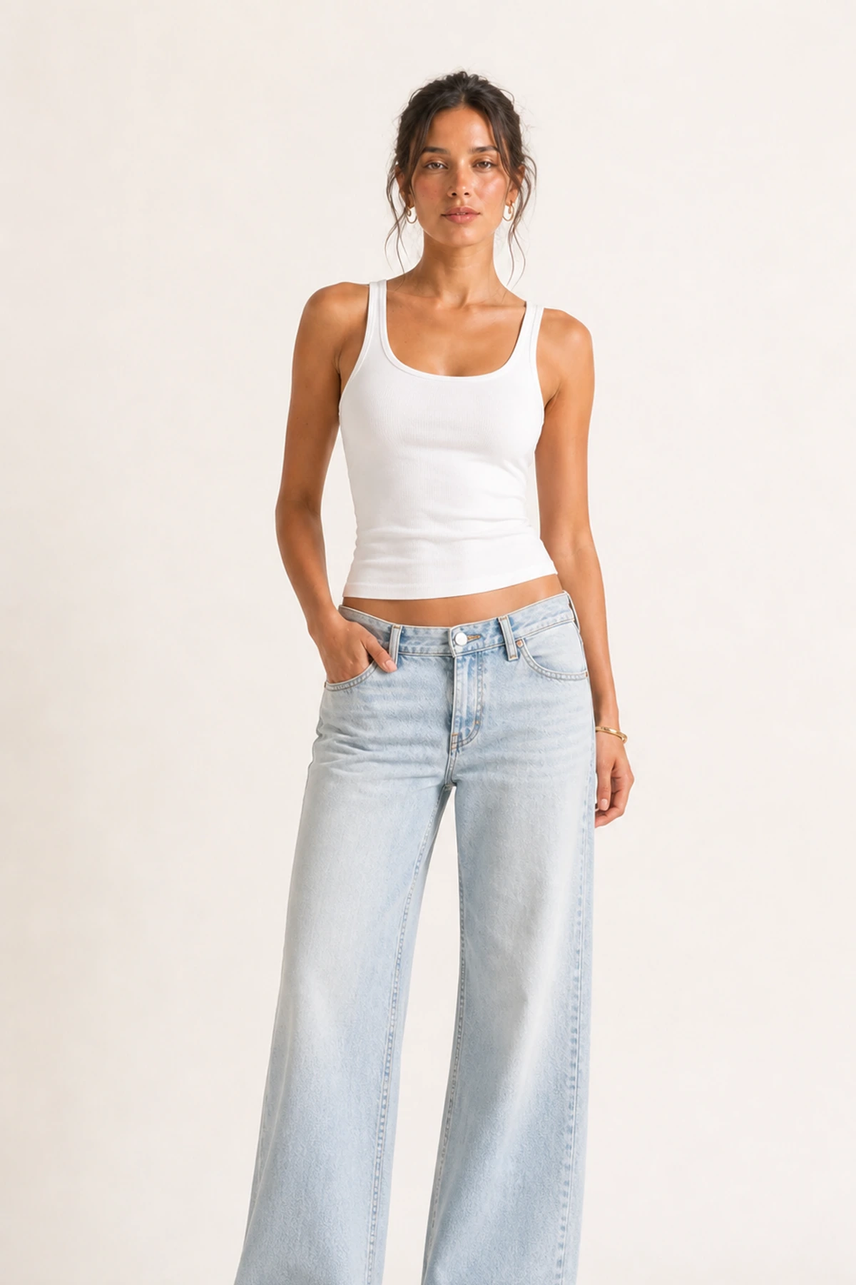 Tala Low-Rise Wide-Leg Jean front view on a clean studio background
