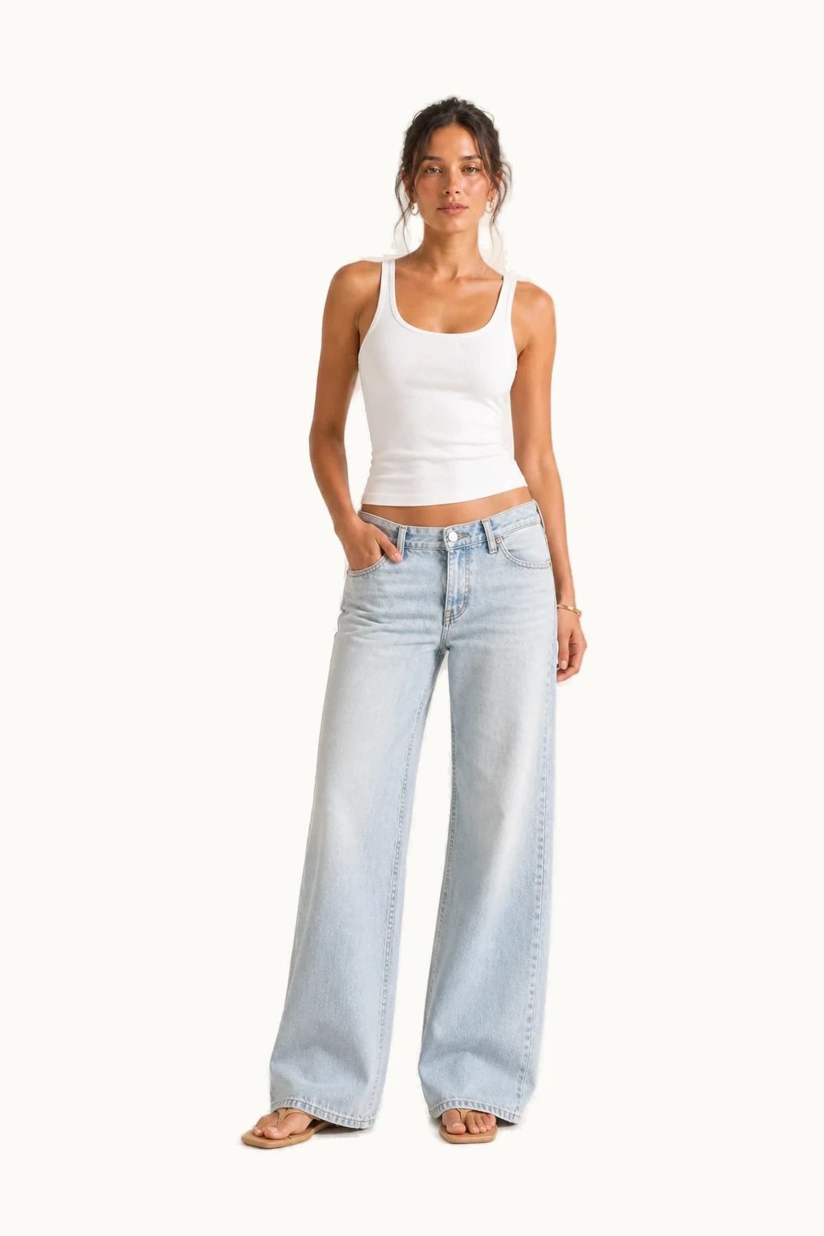 Tala Low-Rise Wide-Leg Jean front view on a clean studio background