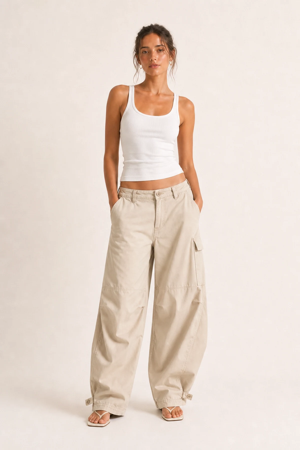 Vera Barrel Utility Trouser front view on a clean studio background